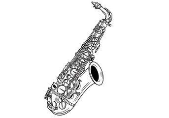 Obraz premium Elegant illustration of a saxophone, a musical instrument for jazz