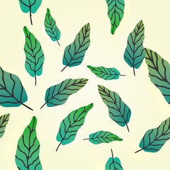 Fototapeta premium seamless pattern with leaves