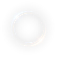 White Vinyl Record with Light Flare Effect, in PNG format with Transparent Background for Music Design