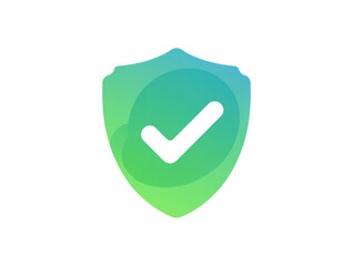 Green gradient shield with black checkmark on black icon isolated on white transparent background png jpg business people clipping path cutout 2025 2026 4k full hd poster banner label download