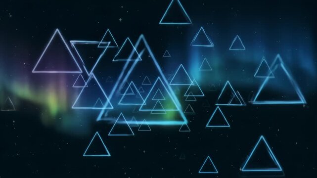Aurora Triangles Drift Upward in Gradient Light