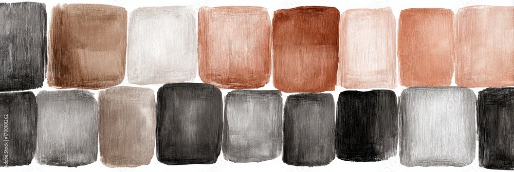 Poster exploring a color palette of warm and cool tones in a modern artistic design