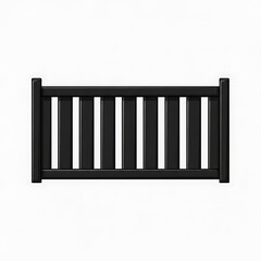 Sleek black fence panel illustration against a clean white backdrop