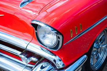 Cars show classic car detail shot, background image, hobbies car culture