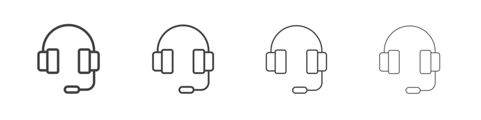 Headphones icons for graphic and web design.