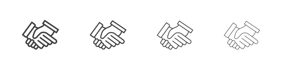 Handshake icons for graphic and web design.