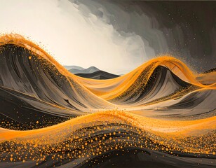 Abstract landscape with dynamic waves