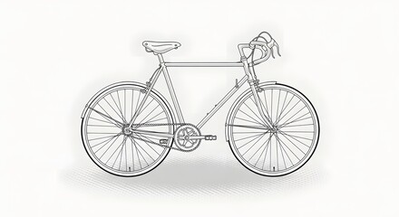 Fototapeta premium Illustration of a bicycle with curved handlebars and fenders.