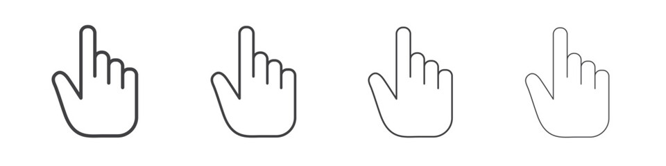 Finger icons for graphic and web design.