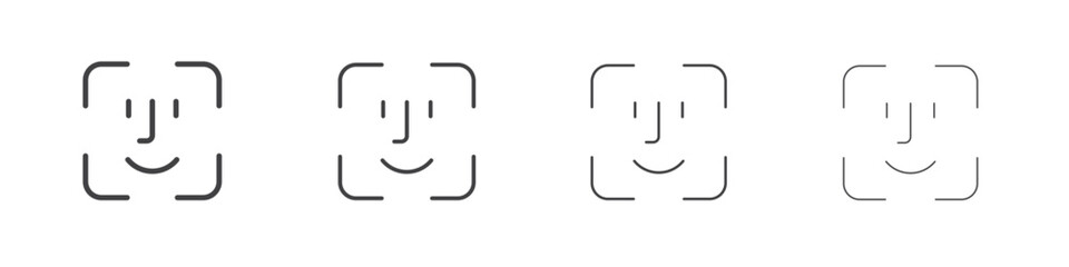 Face id icons for graphic and web design.