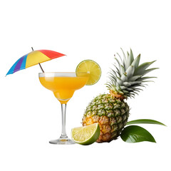 pineapple juice cocktail , Summer Refreshment image isolated