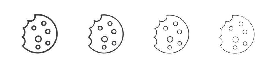 Cookie icons for graphic and web design.
