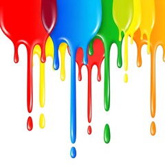 Vibrant cascade of colored paints, a mesmerizing visual masterpiece
