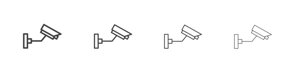 CCTV icons for graphic and web design.