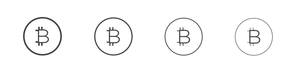 Bitcoin icons for graphic and web design.
