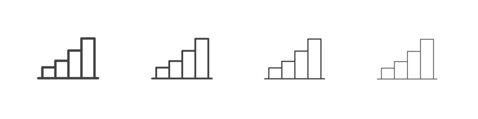 Bar chart icons for graphic and web design.