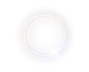 A Vibrant and Colorful Light Circle Abstract Design Featuring Flare Effects Overlay on a PNG Transparent Background