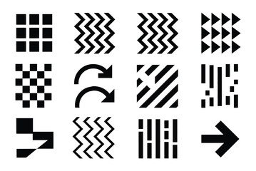 Set of– Black Racing Stripes, Chevron Arrows, Vehicle Decals, Sports Graphics, UI Elements, Motorsport Design, Track Patterns, Fast Car Illustration, Dynamic Symbols