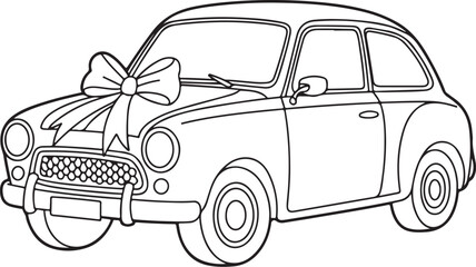 Zoom Car Outline Drawing – Printable Coloring Sheet for Children