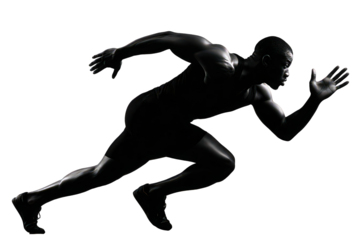 Silhouette Of A Running Athlete