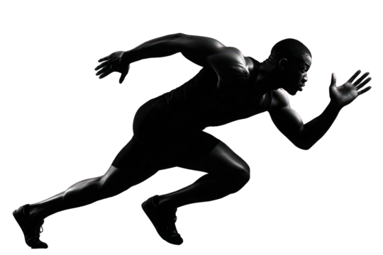 Silhouette Of A Running Athlete