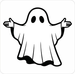 vector illustration of a cartoon ghost
