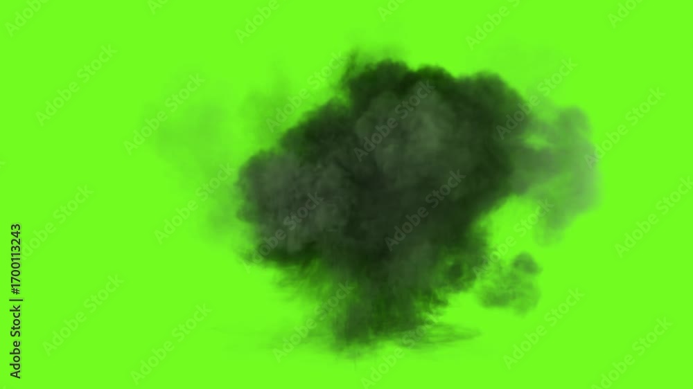 Aufkleber 3d rendering of animated explosion effect with green screen background