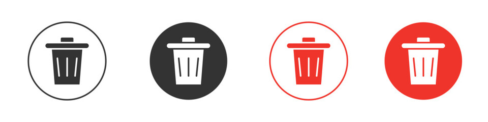 Trash Bin icon symbol in black. icon design vector stock