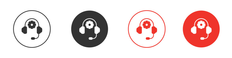 Technical support icon symbol in black. icon design vector stock