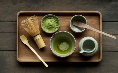 Prepare vibrant, frothy matcha green tea with traditional bamboo whisk and ceramic bowls