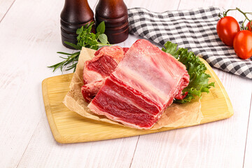 Raw beef rib for cooking