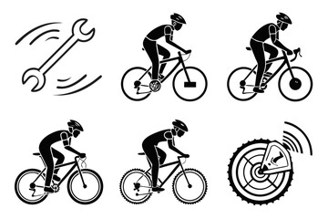 Fototapeta premium Bicycle icons showing cycling and maintenance