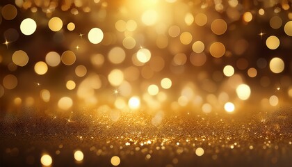 Gold Celebration Background With Glittering Colors Bokeh And Blank Space Highlighting The Elegance And Simplicity Of The Festive Scene
