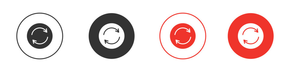 Repeat icon symbol in black. icon design vector stock