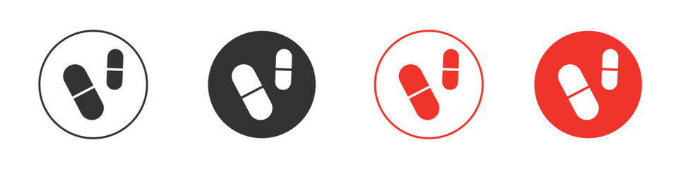 Pill icon symbol in black. icon design vector stock