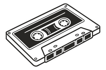 Obraz premium Retro audio cassette tape illustration