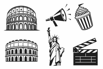 Iconic landmarks and symbols of culture and communication