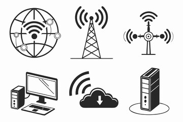 Collection of network and technology icons