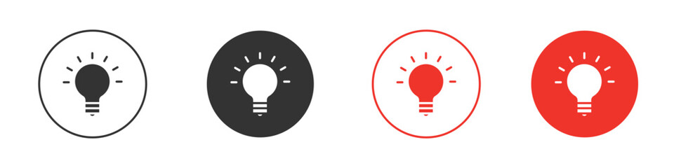 Light bulb icon symbol in black. icon design vector stock