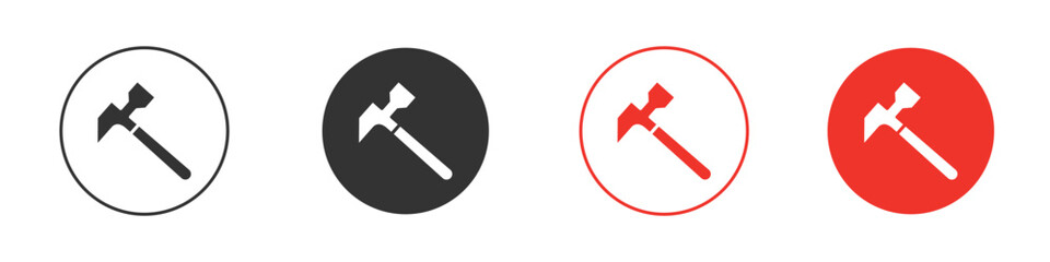 Hammer icon symbol in black. icon design vector stock