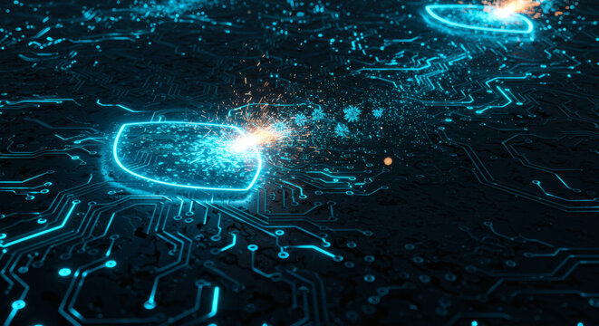 Circuit Board Sabotage Digital Warfare & Cybersecurity Threats
