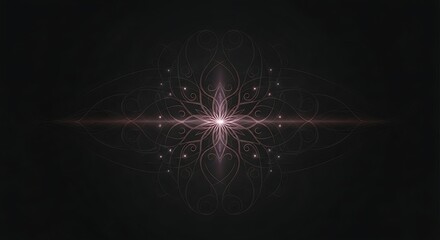 Elegant floral mandala design with soft pink glow ideal for backgrounds, spiritual themes, or artistic projects