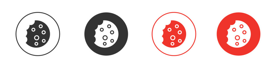 Cookie icon symbol in black. icon design vector stock