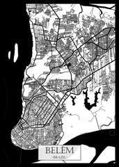 Belem Brazil City Street Map. colorful city paint, watercolor paint background, business urban abstract modern hand paint, abstract city banner