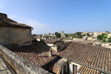 Vue d'ensemble du village, village de Saint Emilion, département de la Gironde, France