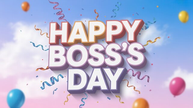 Celebrate your amazing boss with vibrant confetti, balloons and happy wishes on Boss's Day!
