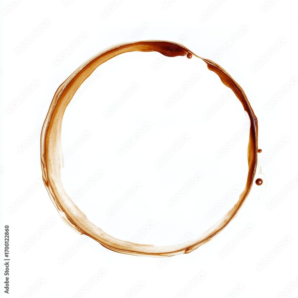 Poster ring marks and cup stains left behind after a drink is spilled, showing textured surface patterns