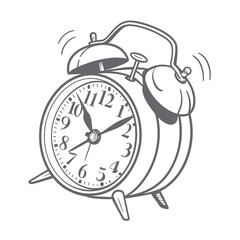 alarm clock on white background