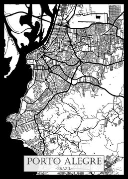 Porto Alegre Brazil City Street Map. colorful city paint, watercolor paint background, business urban abstract modern hand paint, abstract city banner