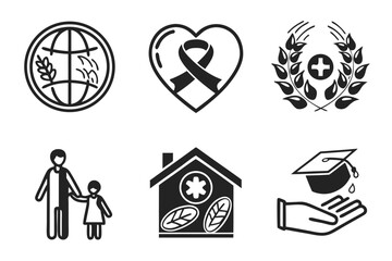 Collection of diverse icons representing social causes and services